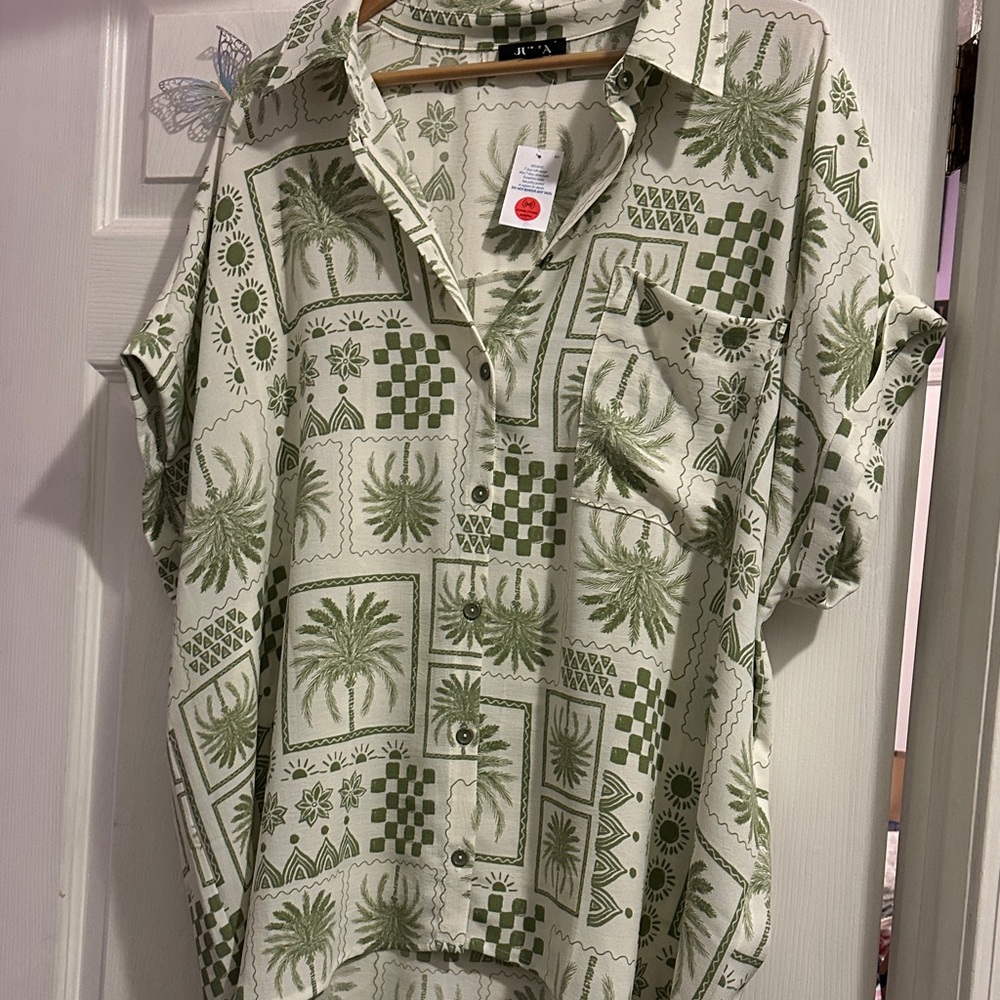 Olive Green Palm tree Shirt